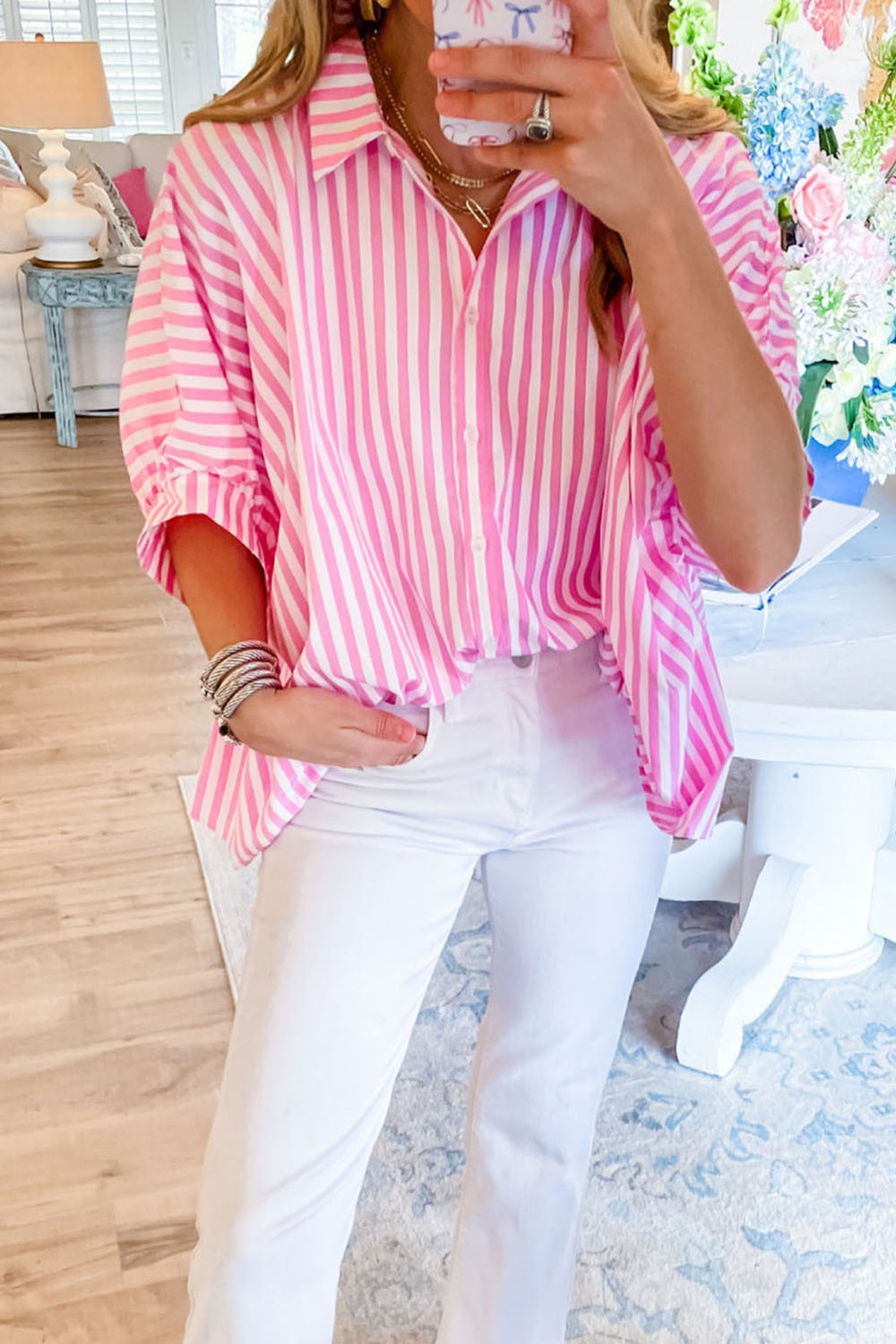 **MORE COLORS** Smooth Talker Stripe Dolman Sleeve Blouse