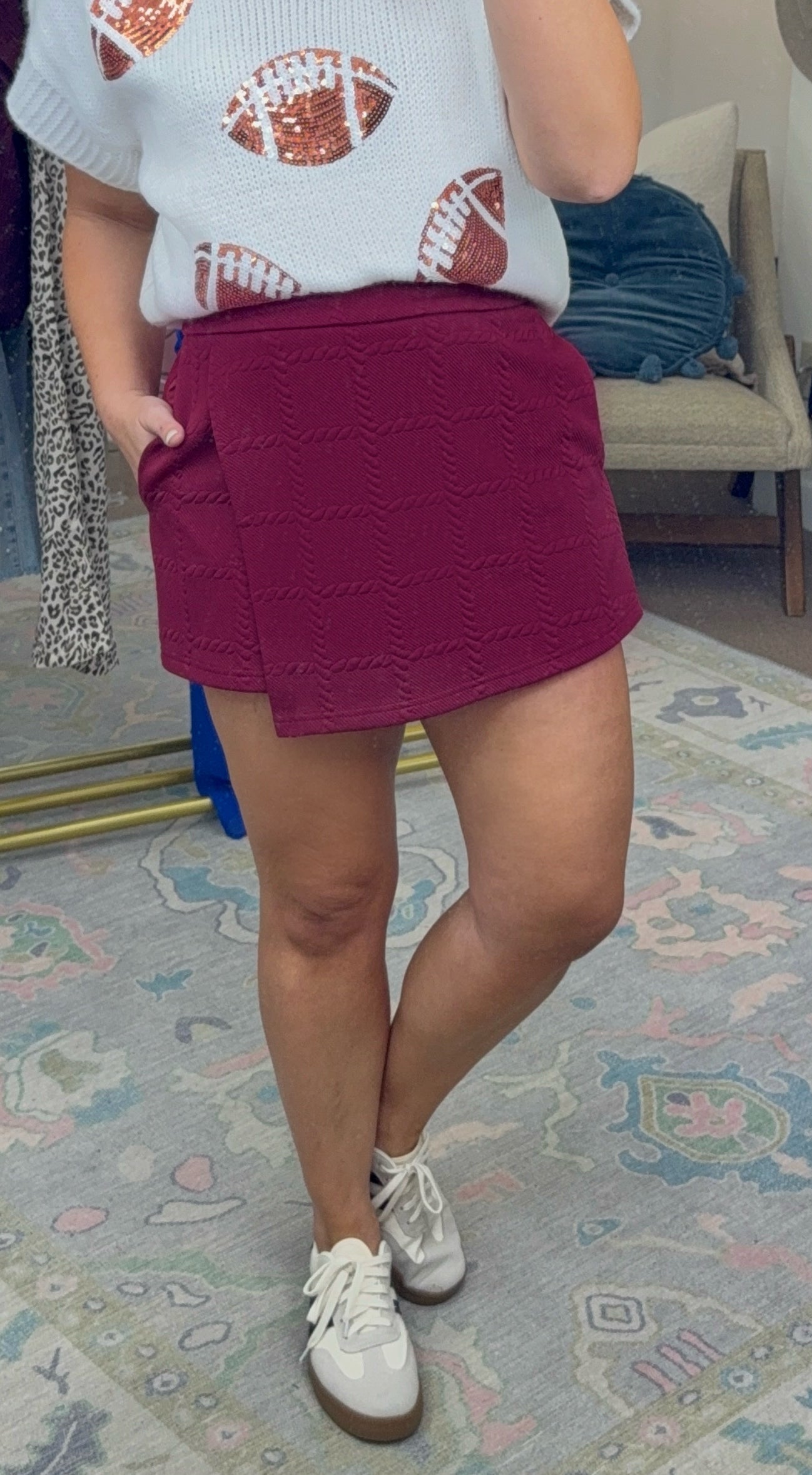**MORE COLORS** Choose Wisely Textured Pull On Skort