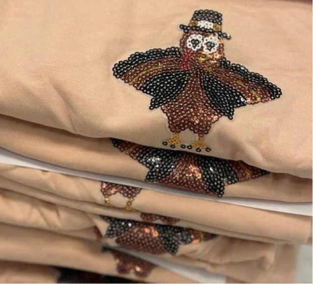 Get Stuffed Sequin Turkey Tee