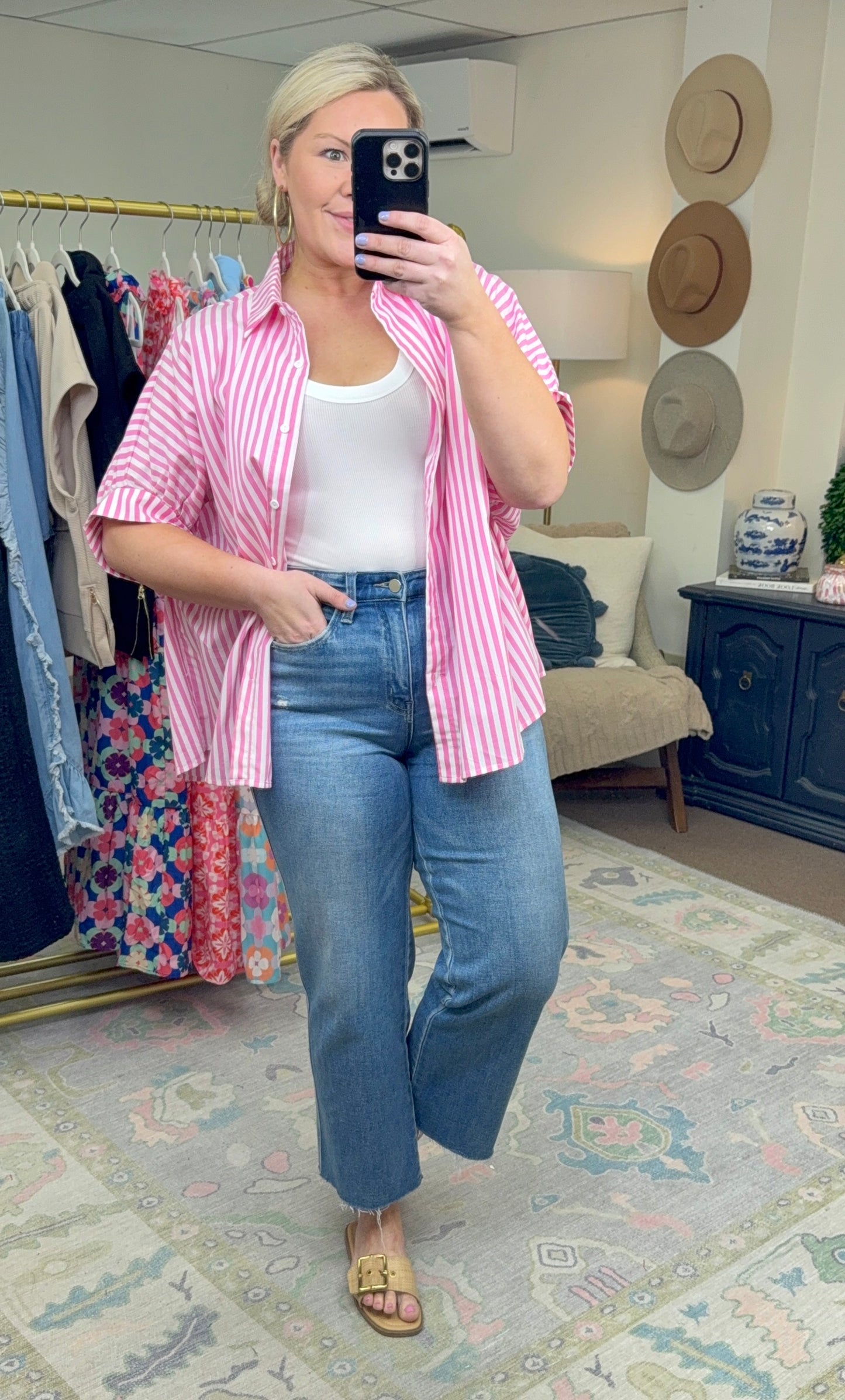 **MORE COLORS** Smooth Talker Stripe Dolman Sleeve Blouse
