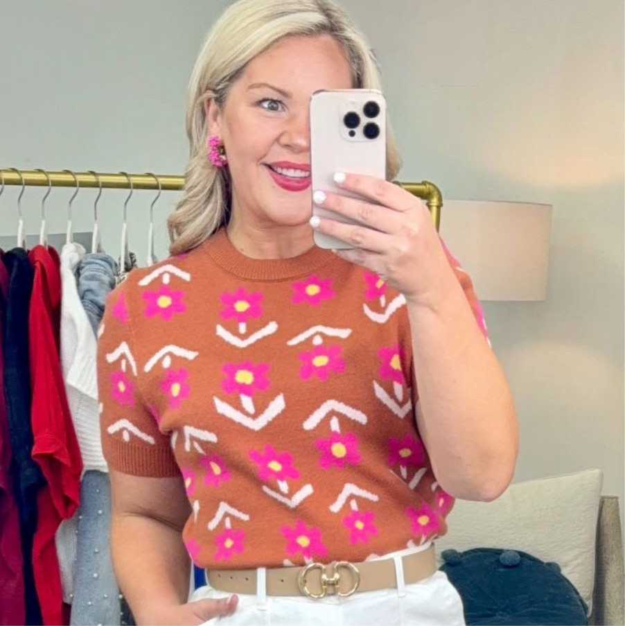 Happy Little Floral Knit Top