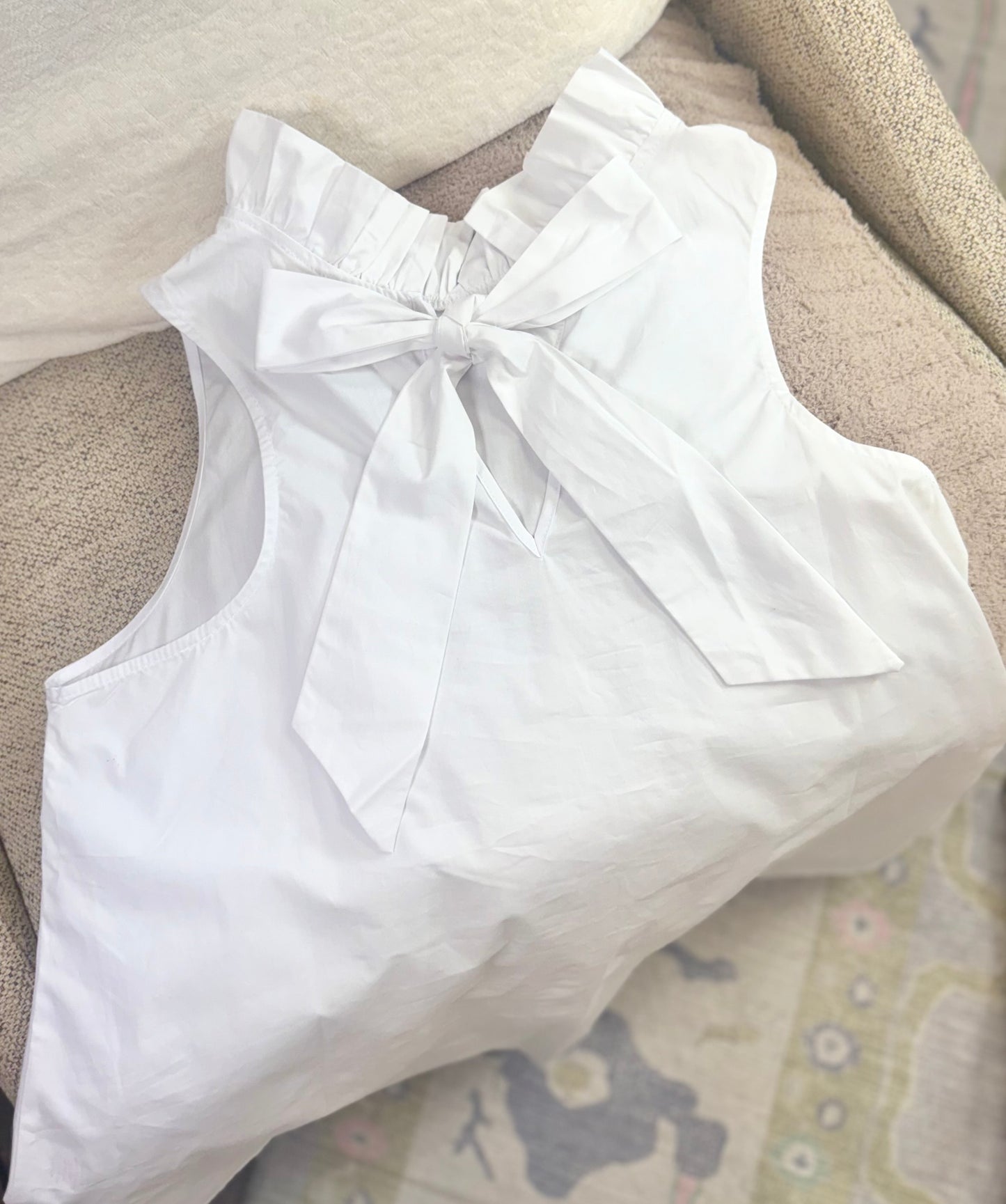 Polished & Poised Ruffle Bow Back Blouse