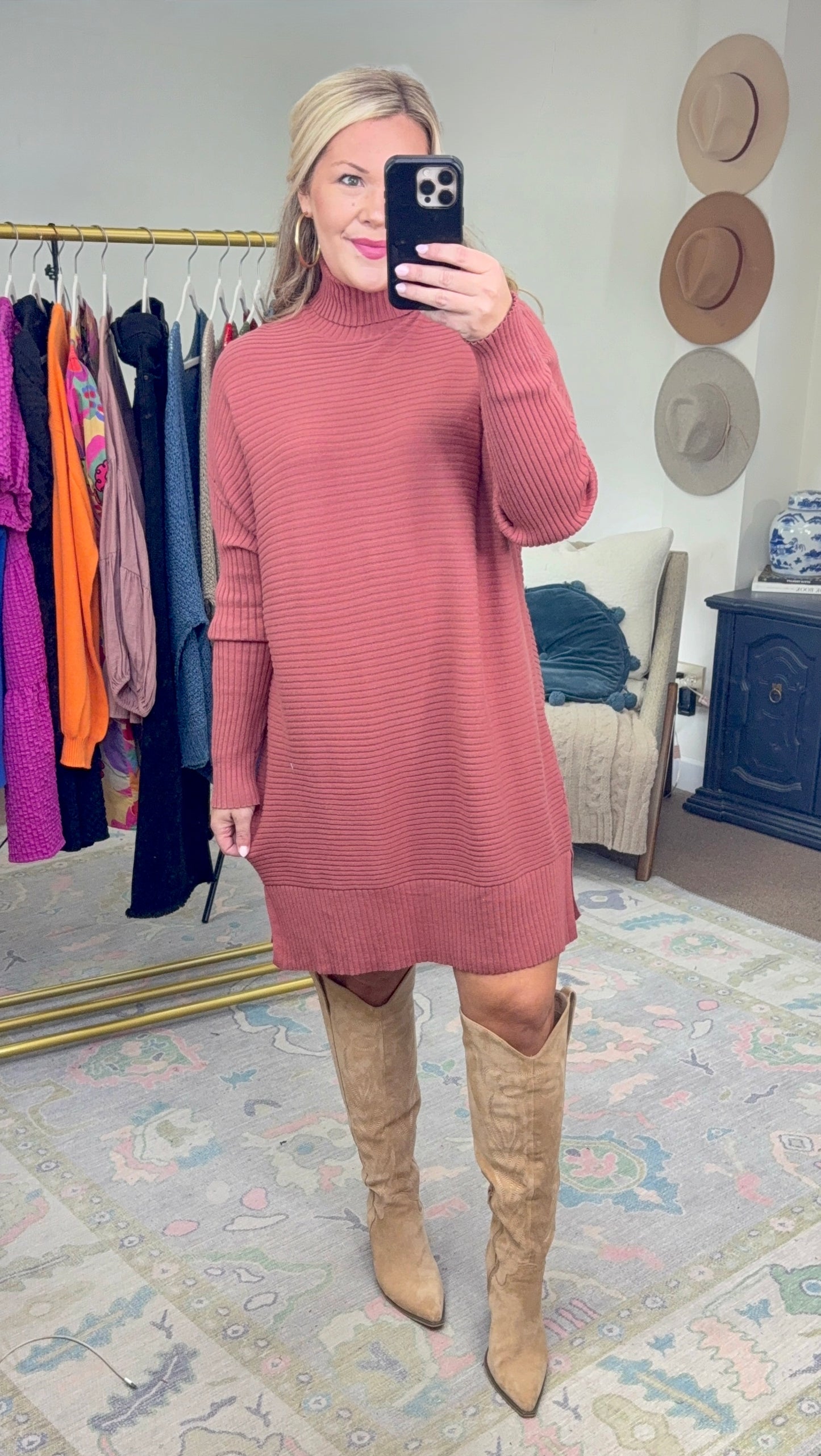 Soft Launch Ribbed Sweater Dress