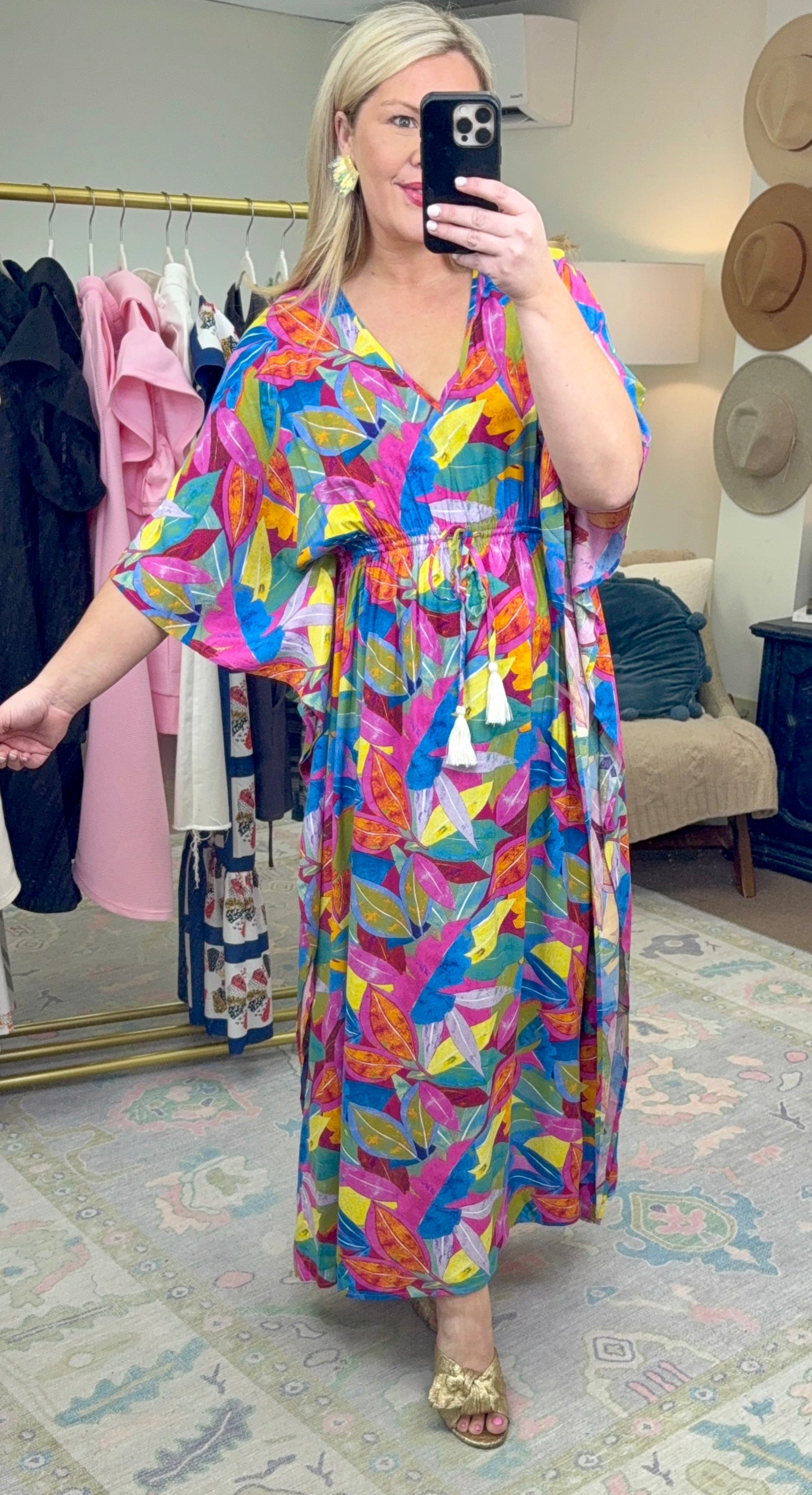 Island Time Print Batwing Dress