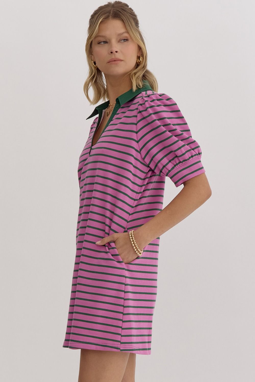 **MORE COLORS** Classic Cool Collar Shirt Dress
