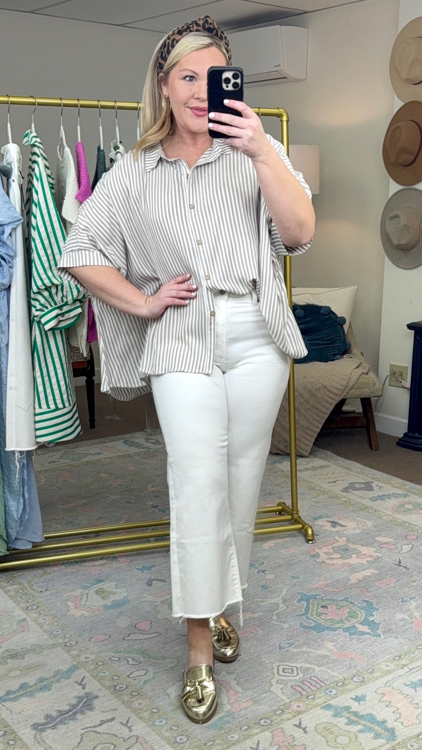 Talk About Love Stripe Button Down Blouse