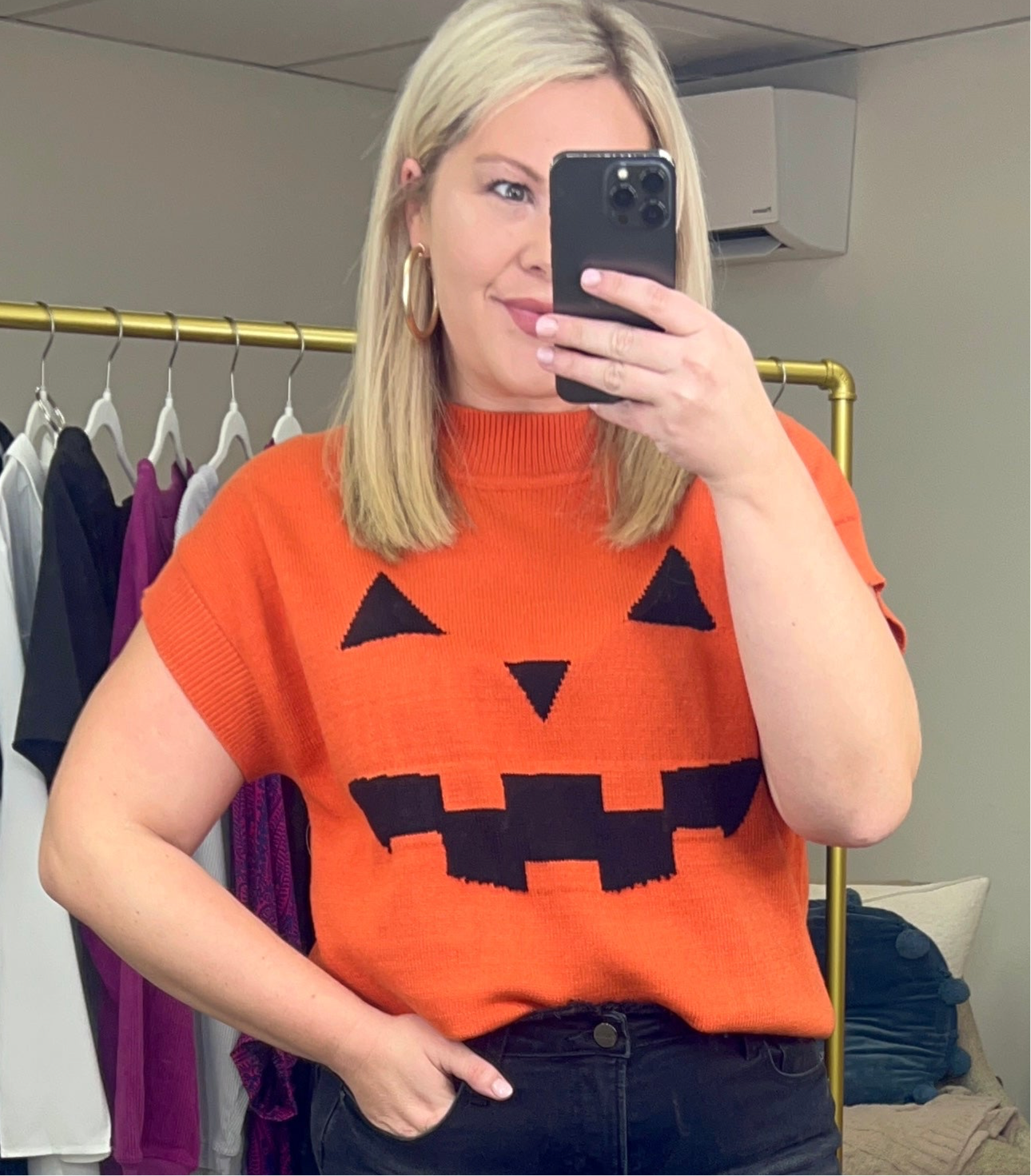 Get Lit Jack-O-Lantern Knit Top