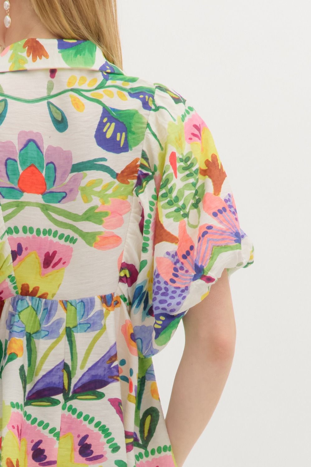 On a Whim Watercolor Print Blouse