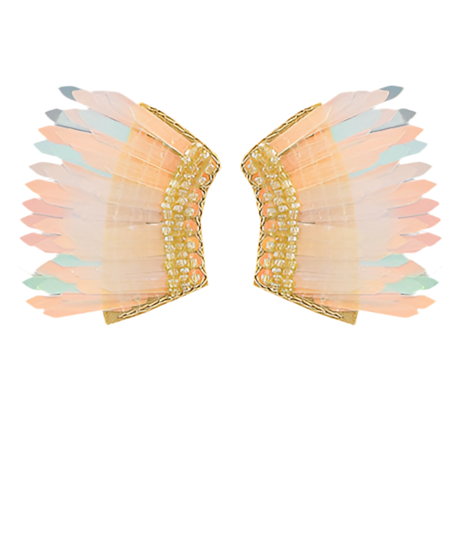 Extraordinary Evening Sequin Beaded Wing Earrings