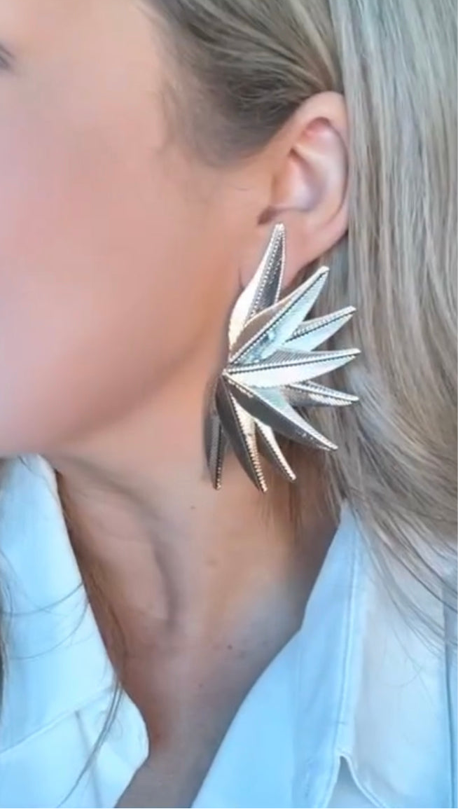 Gold Burst Statement Earring