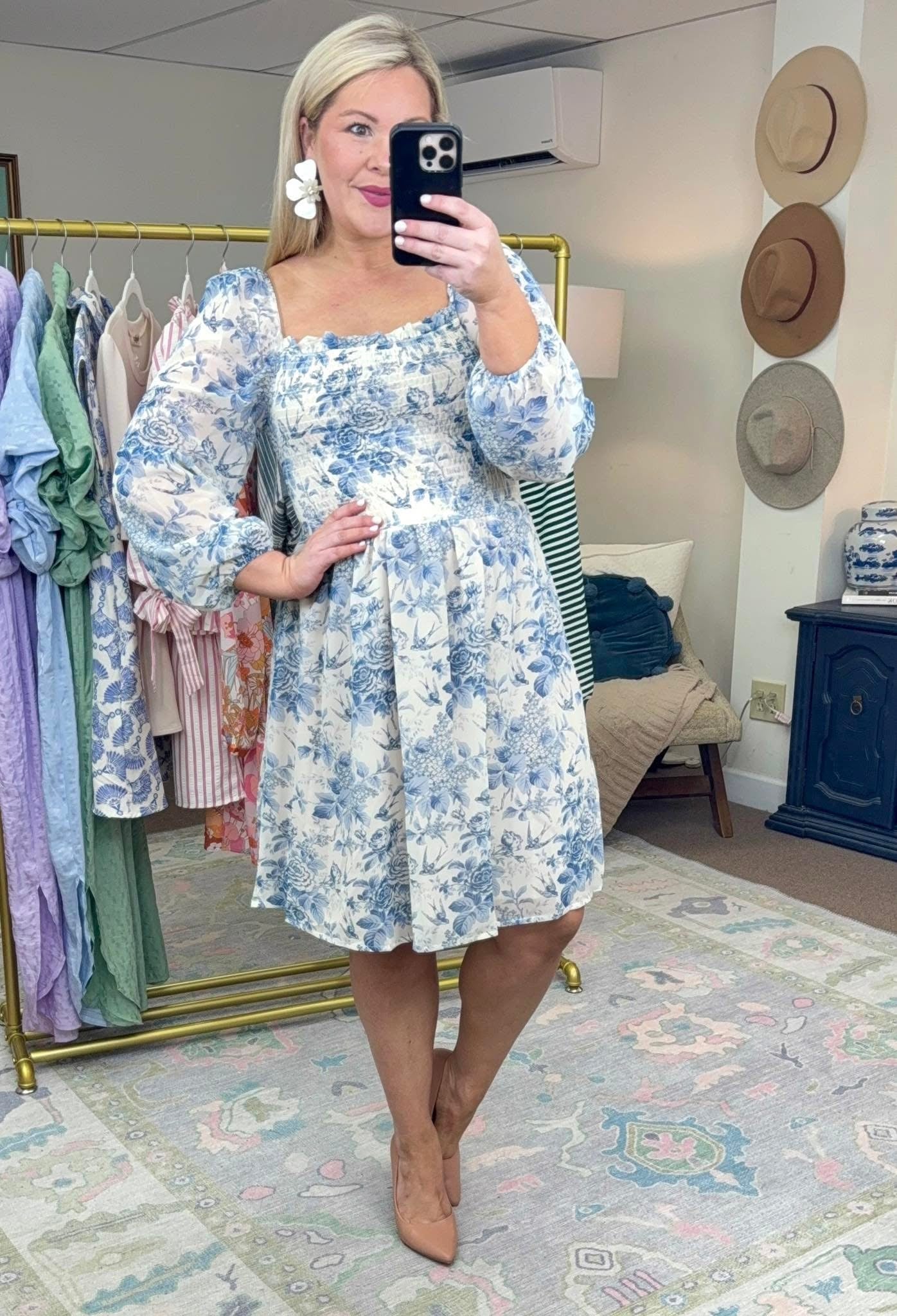 Grand Millennial Floral Smocked Dress