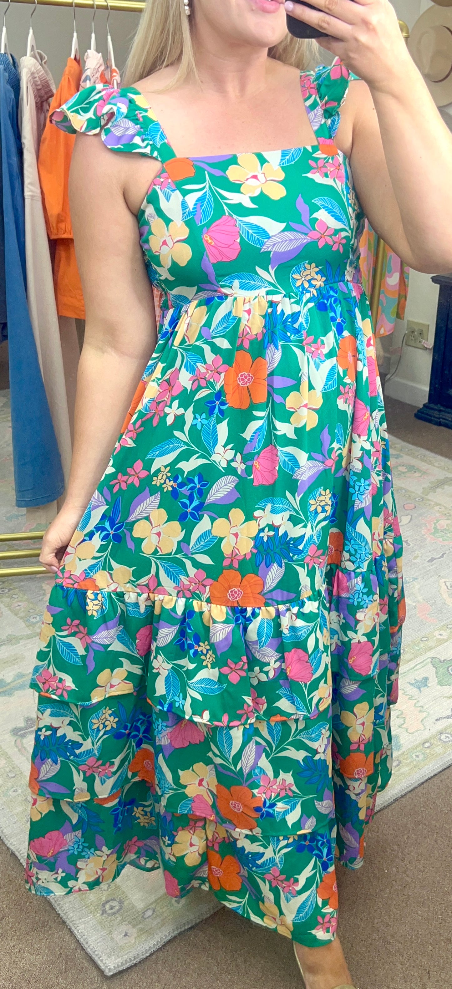 Pretty in Paradise Ruffle Maxi Dress