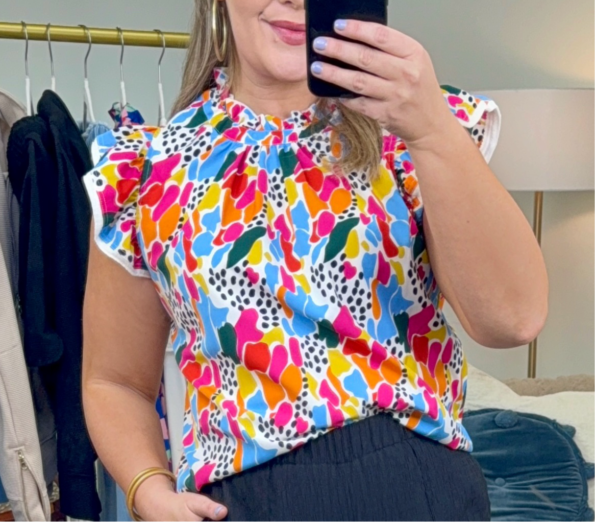 Fun Times Abstract Print Blouse