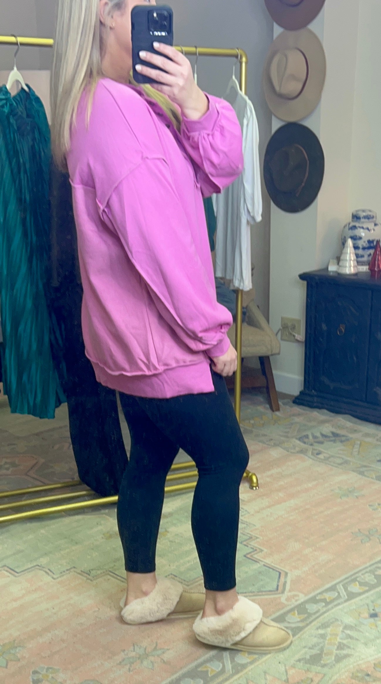 Spirit Of Adventure Oversized Henley Pullover Top