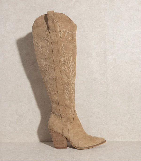 Urban Cowgirl Tan Knee High Western Boots