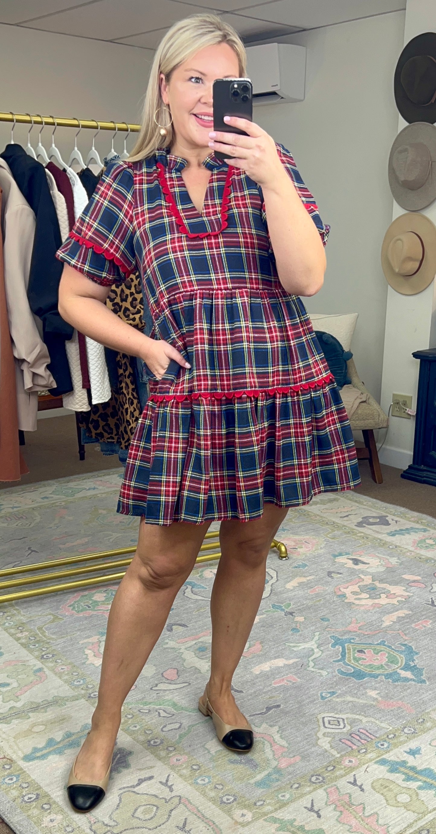 **MORE COLORS** The Sweetest Season Tartan Ric-Rac Dress