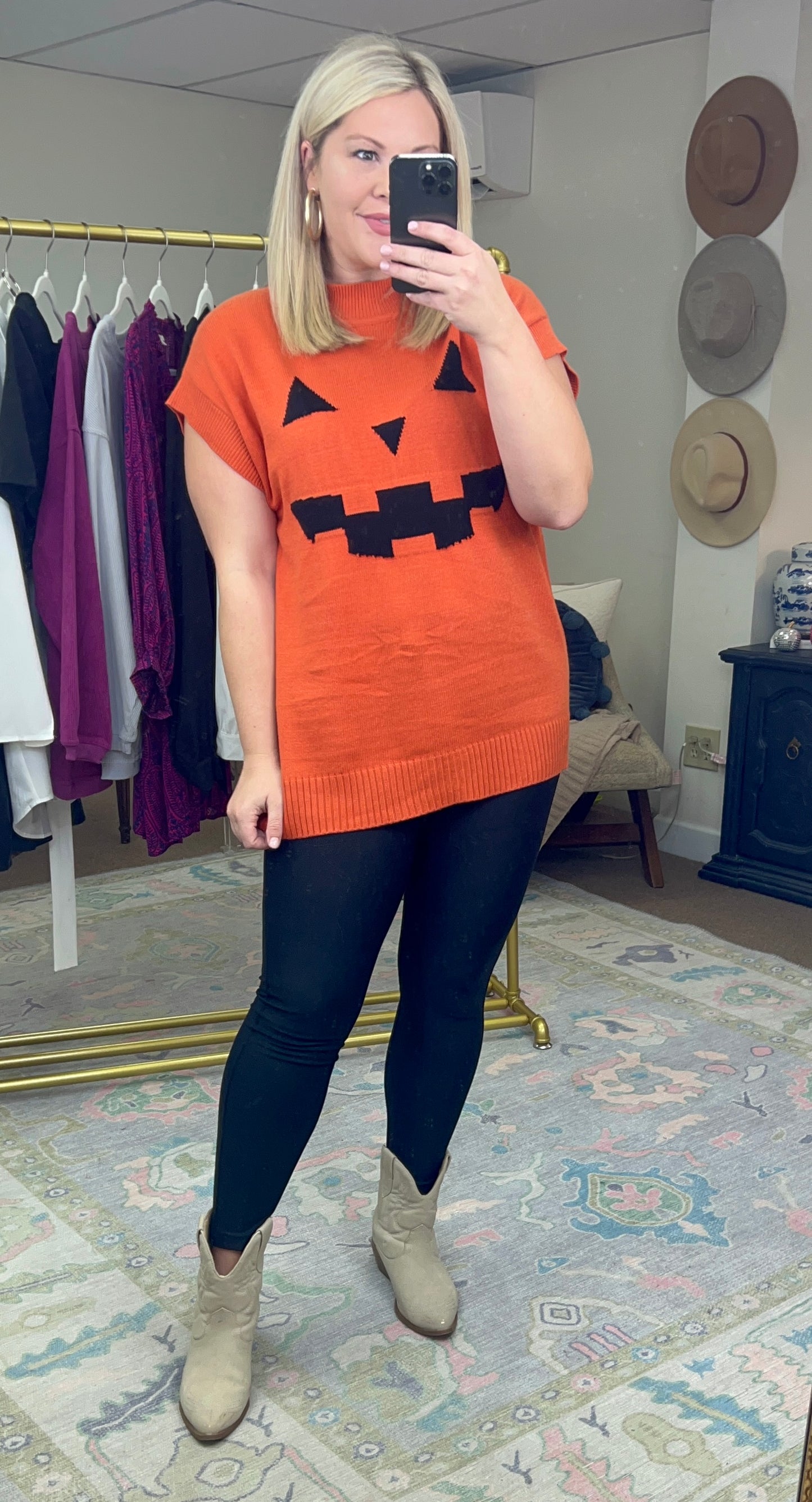 Get Lit Jack-O-Lantern Knit Top
