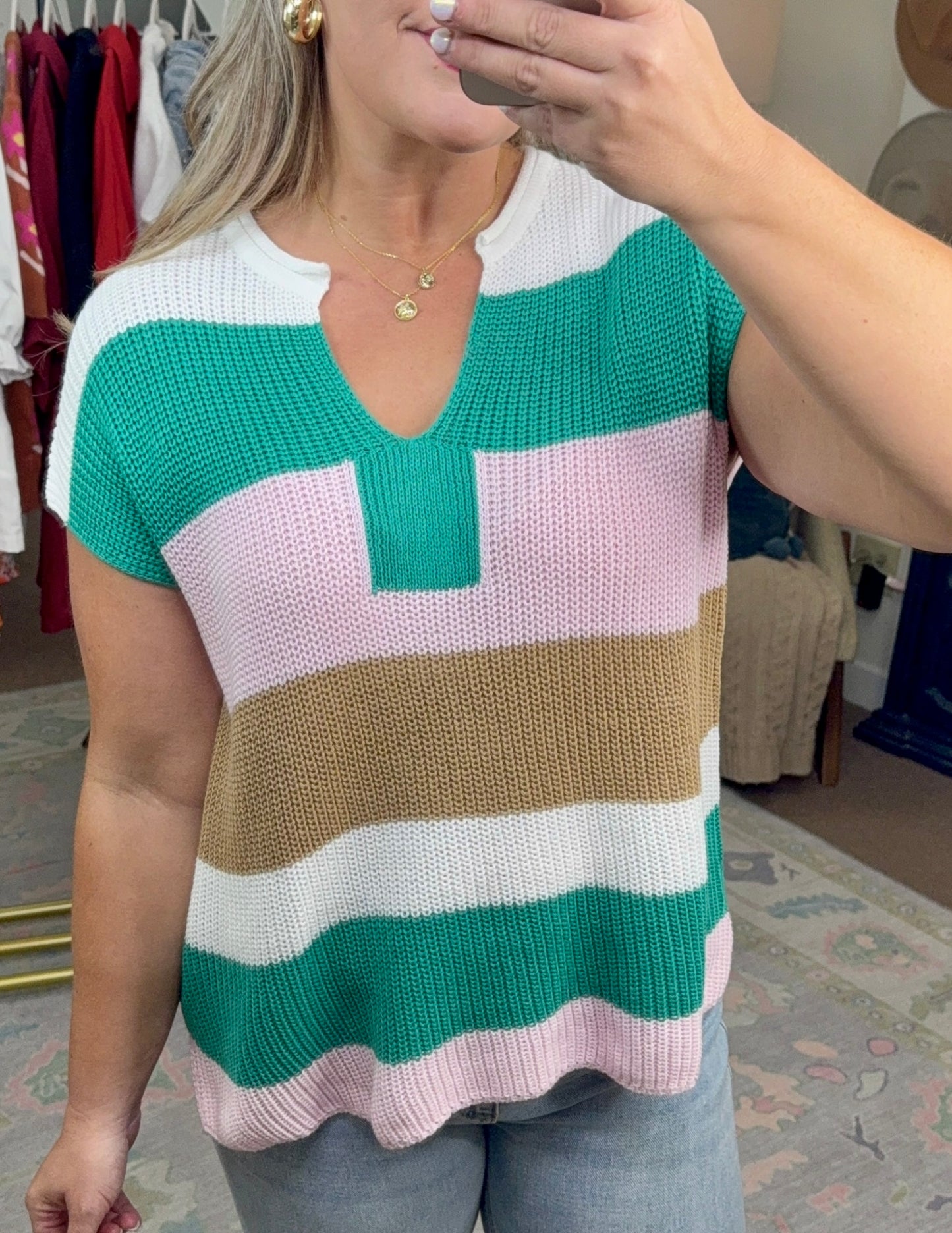 Polaroid of Perfection Color Block Knit Top