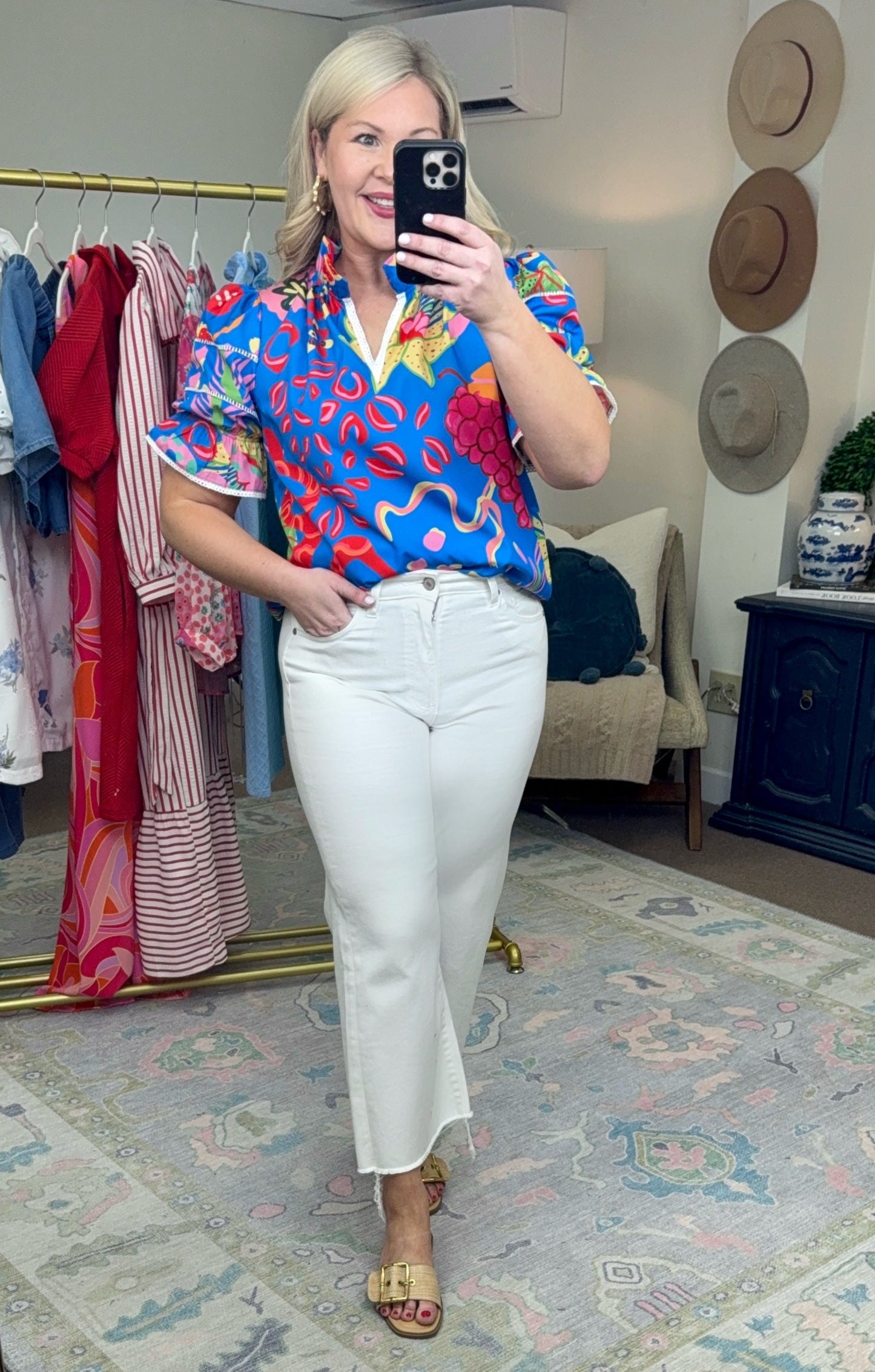 Taste of the Tropics Abstract Print Blouse