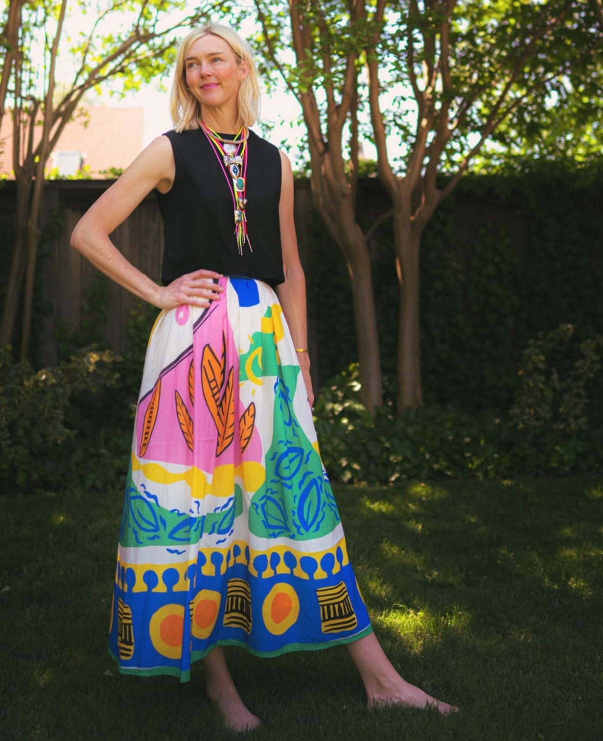 Hot Tropic Abstract Print Skirt