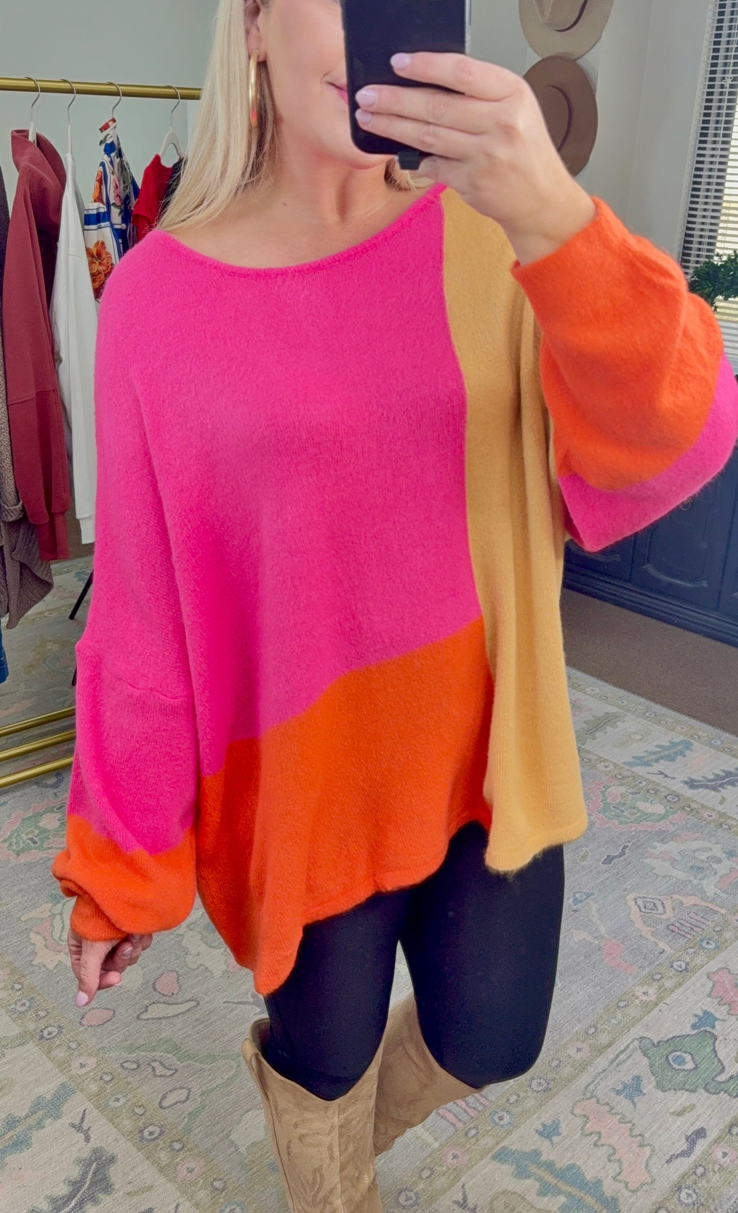 Bright Spot Color Block Knit Top