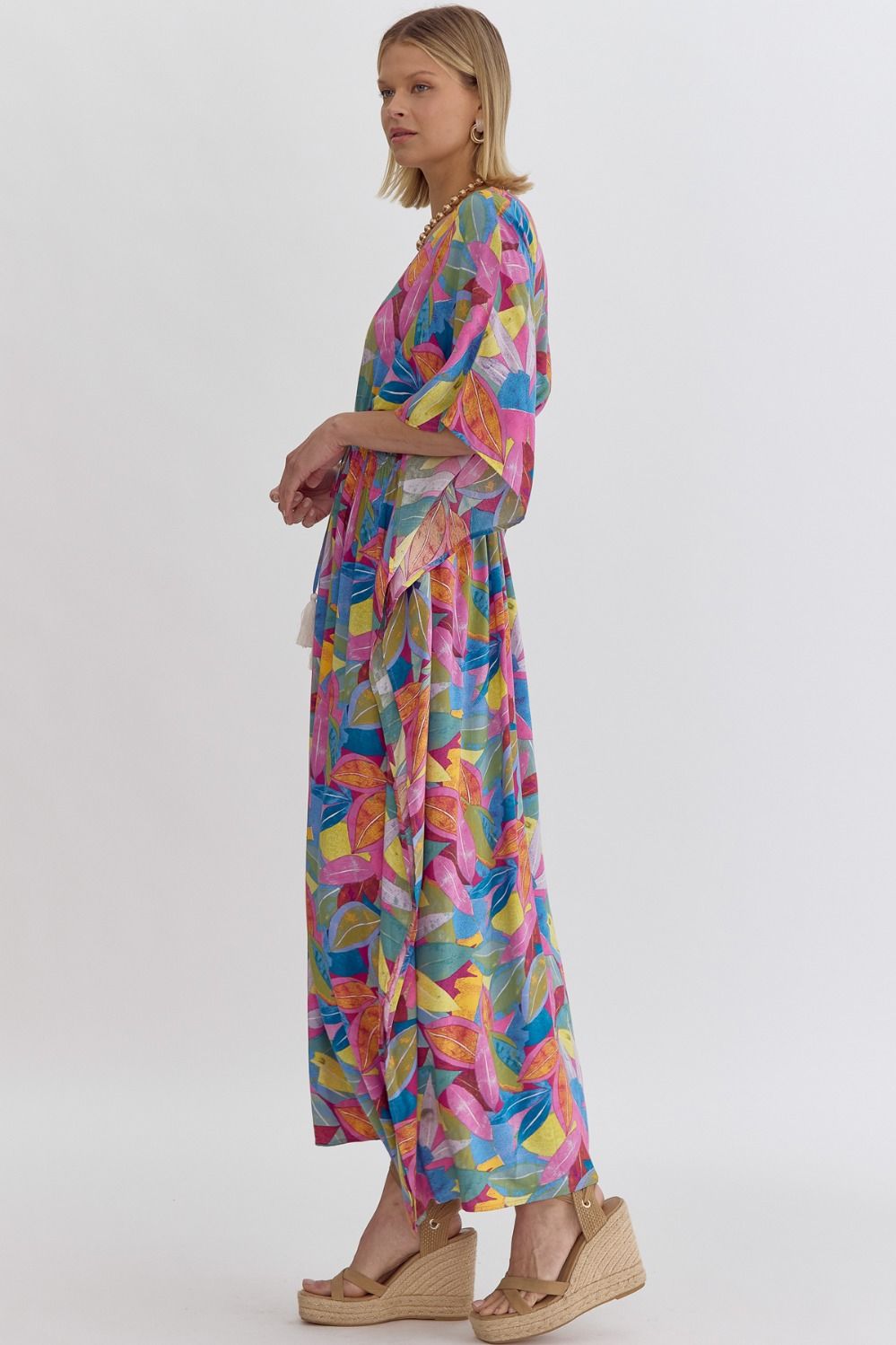 Island Time Print Batwing Dress