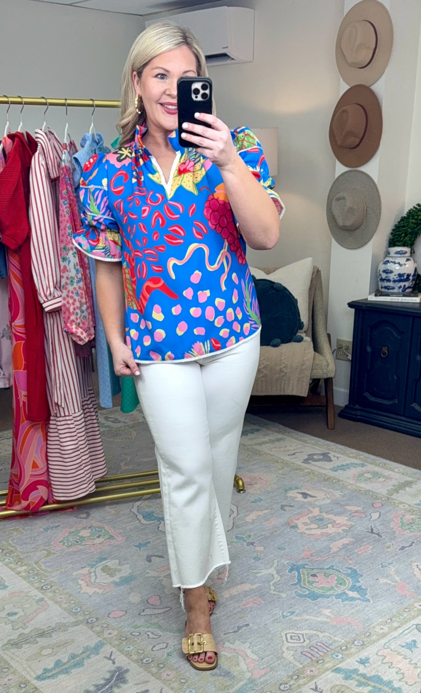 Taste of the Tropics Abstract Print Blouse