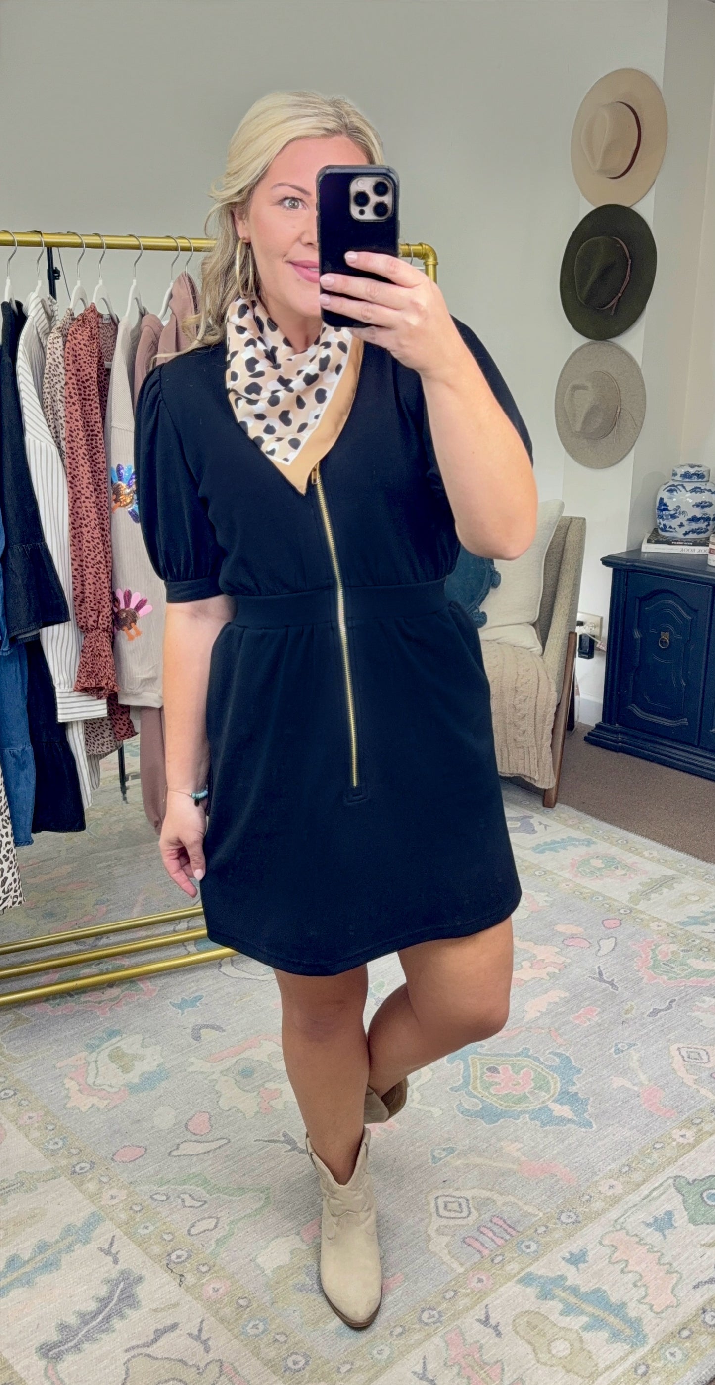 Taking Chances Puff Sleeve Mini Dress