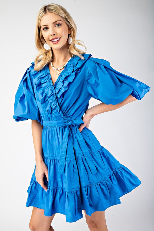**MORE COLORS** Let’s Go Dancing Tiered Wrap Mini Dress