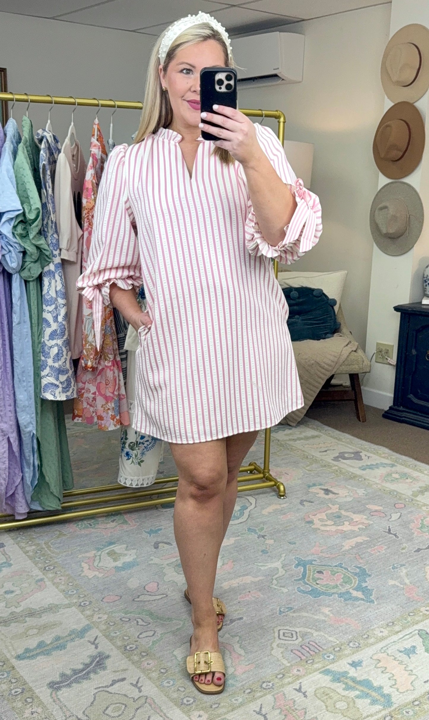 Pretty Is Stripe Bow Dress