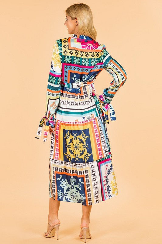 Multi Print Tiered Dress