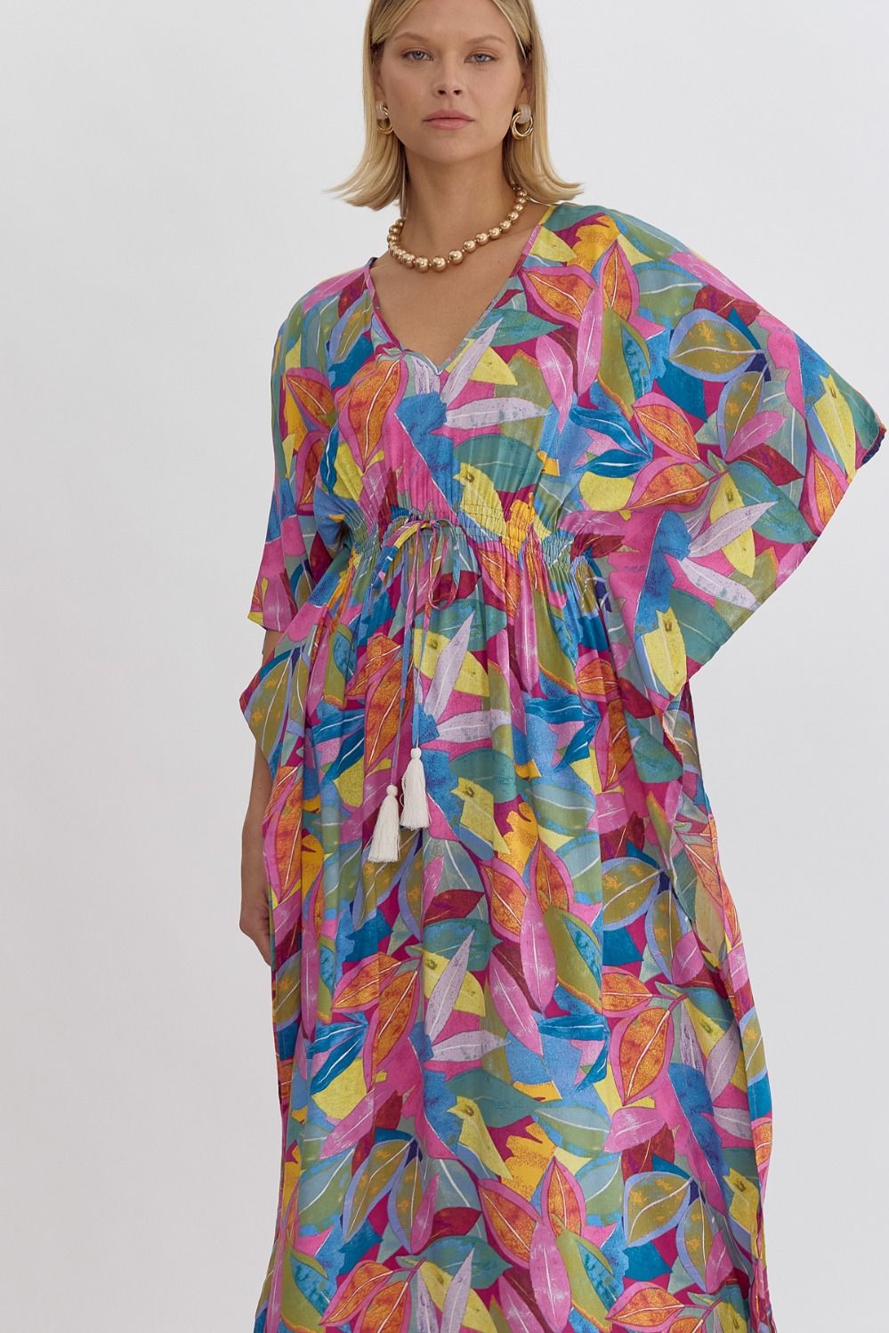Island Time Print Batwing Dress