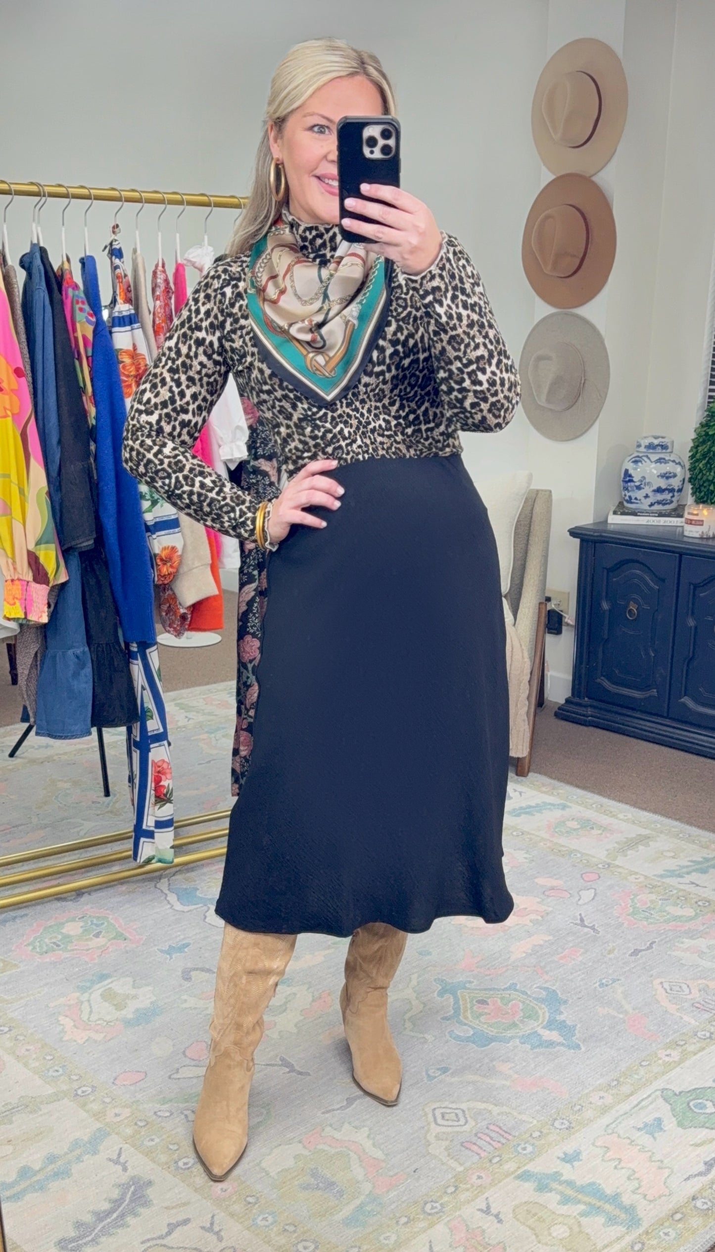 Untamed Leopard Print Mock Neck Top
