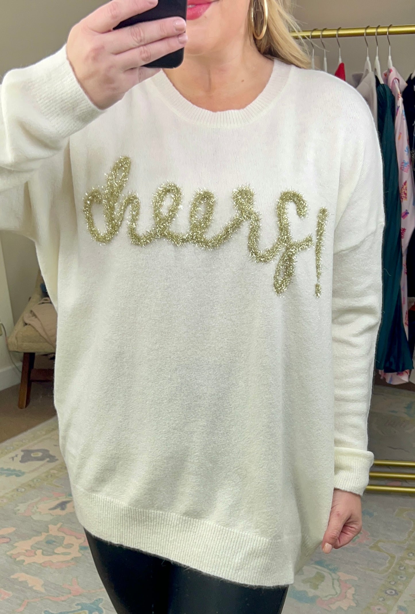 **MORE COLORS** Puff Script Cheers Sweater
