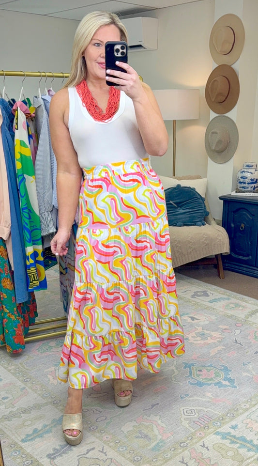 Happy Days Tiered Maxi Skirt