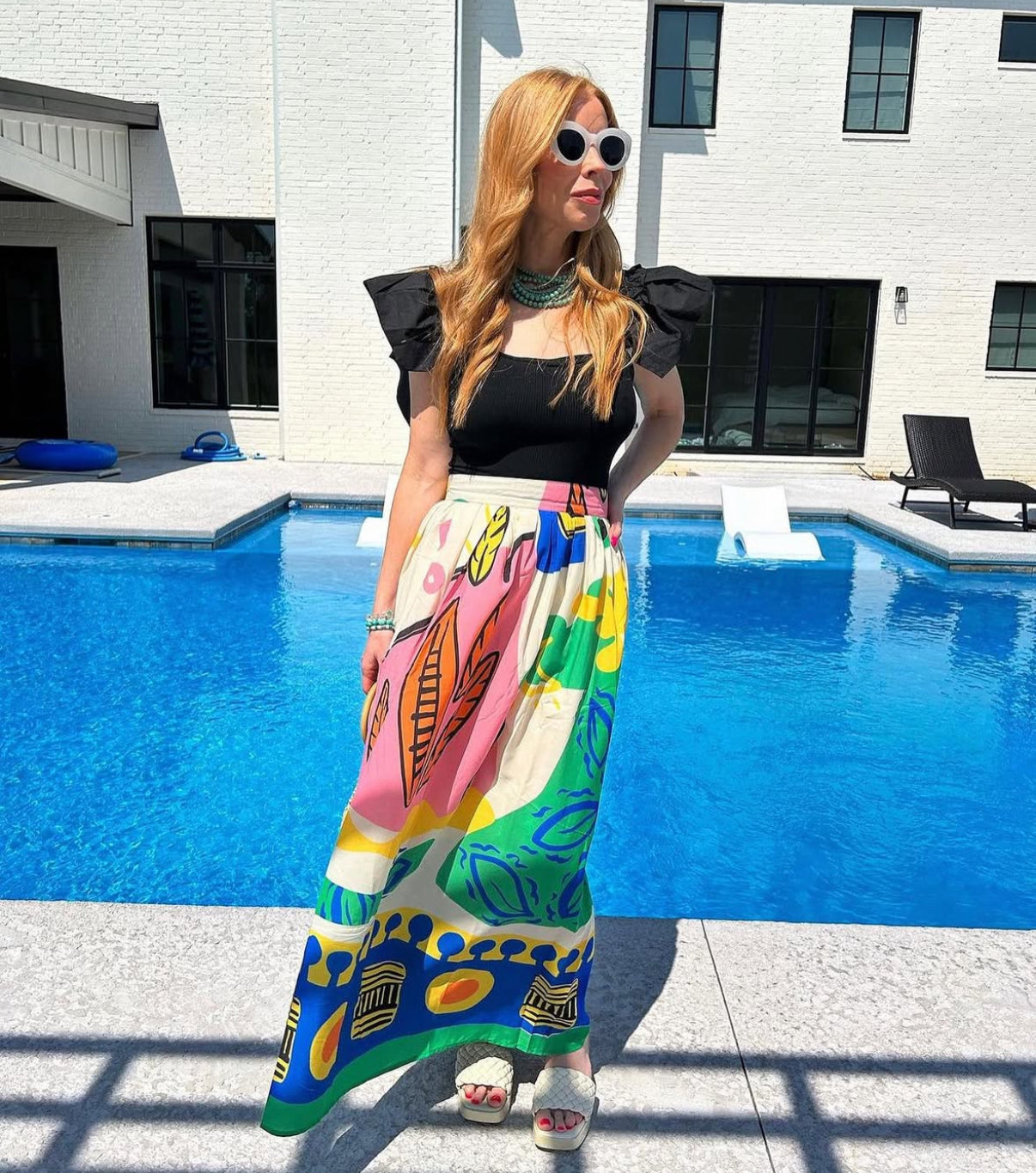 Hot Tropic Abstract Print Skirt