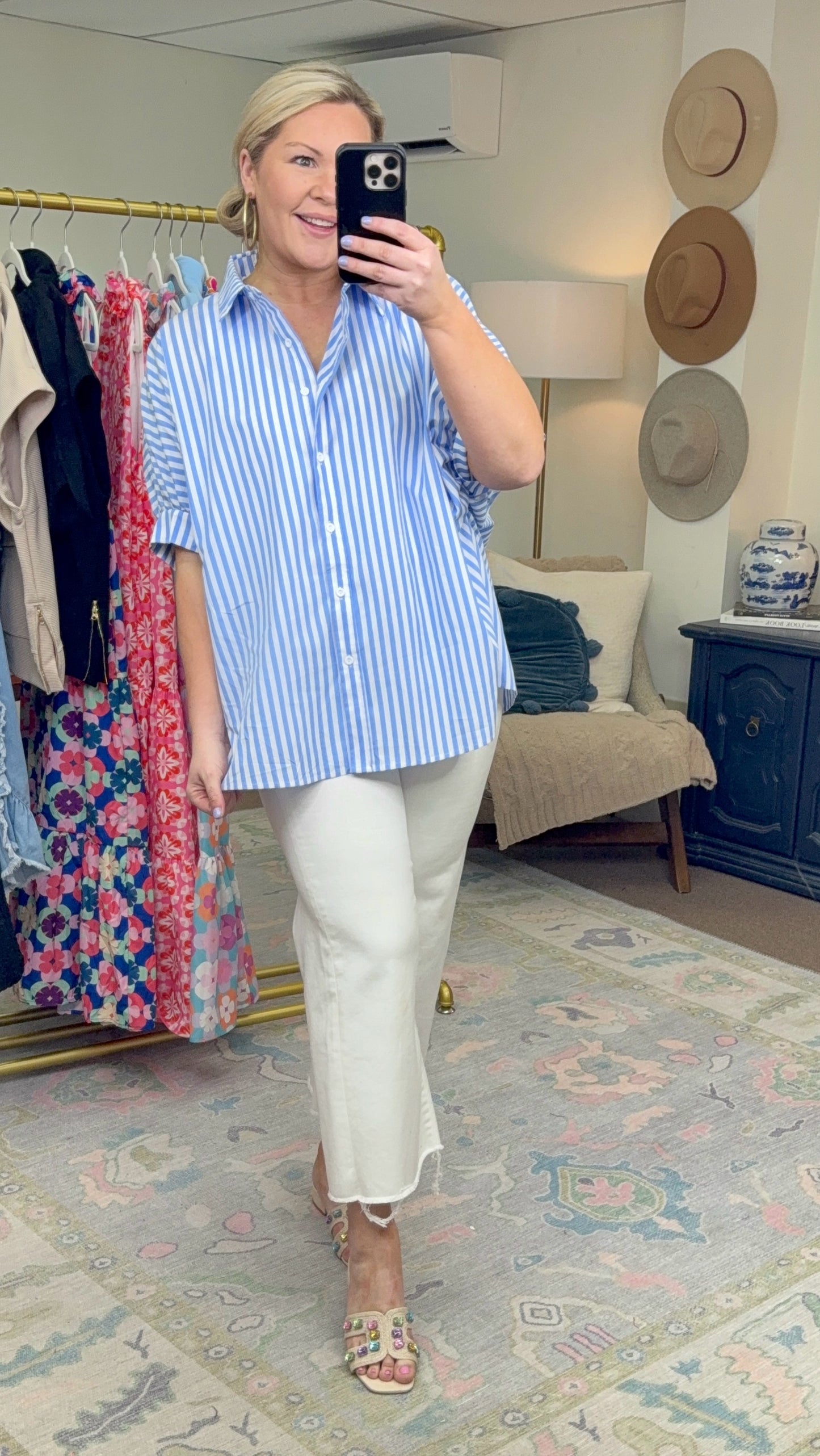 **MORE COLORS** Smooth Talker Stripe Dolman Sleeve Blouse