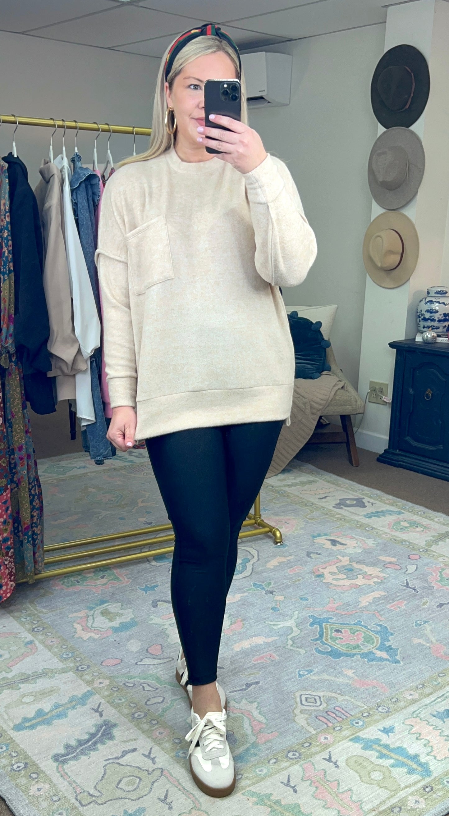 Snuggle Sess Brushed Knit Tunic Top
