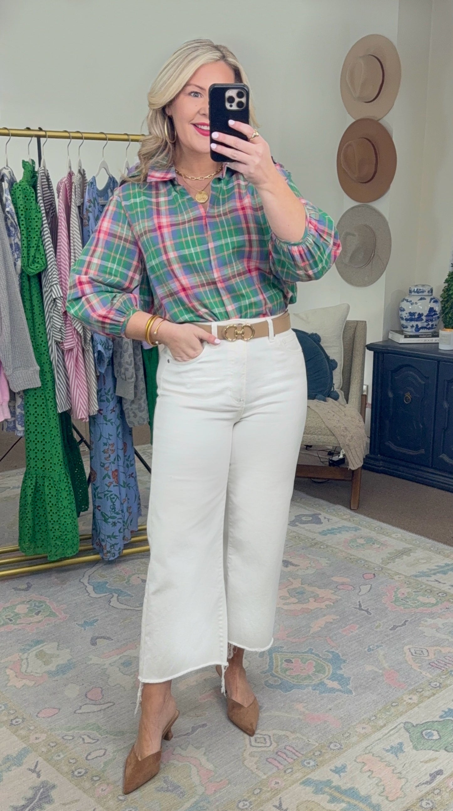 Bless It White Raw Hem Wide Crop Denim