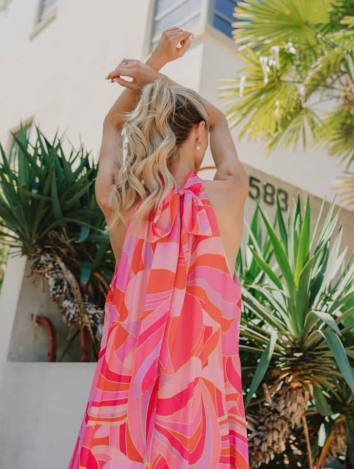 Hype Girl Retro Swirl Maxi Dress