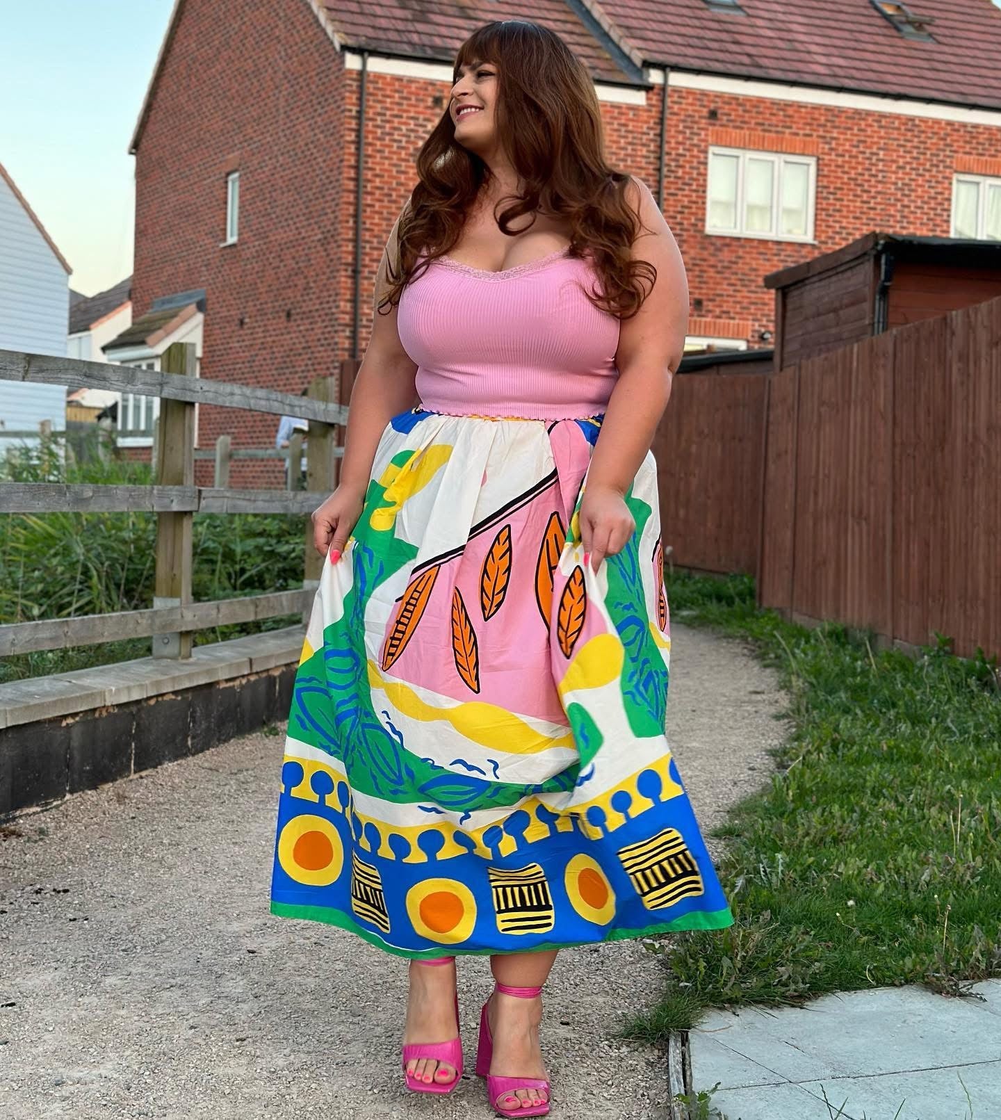 Hot Tropic Abstract Print Skirt