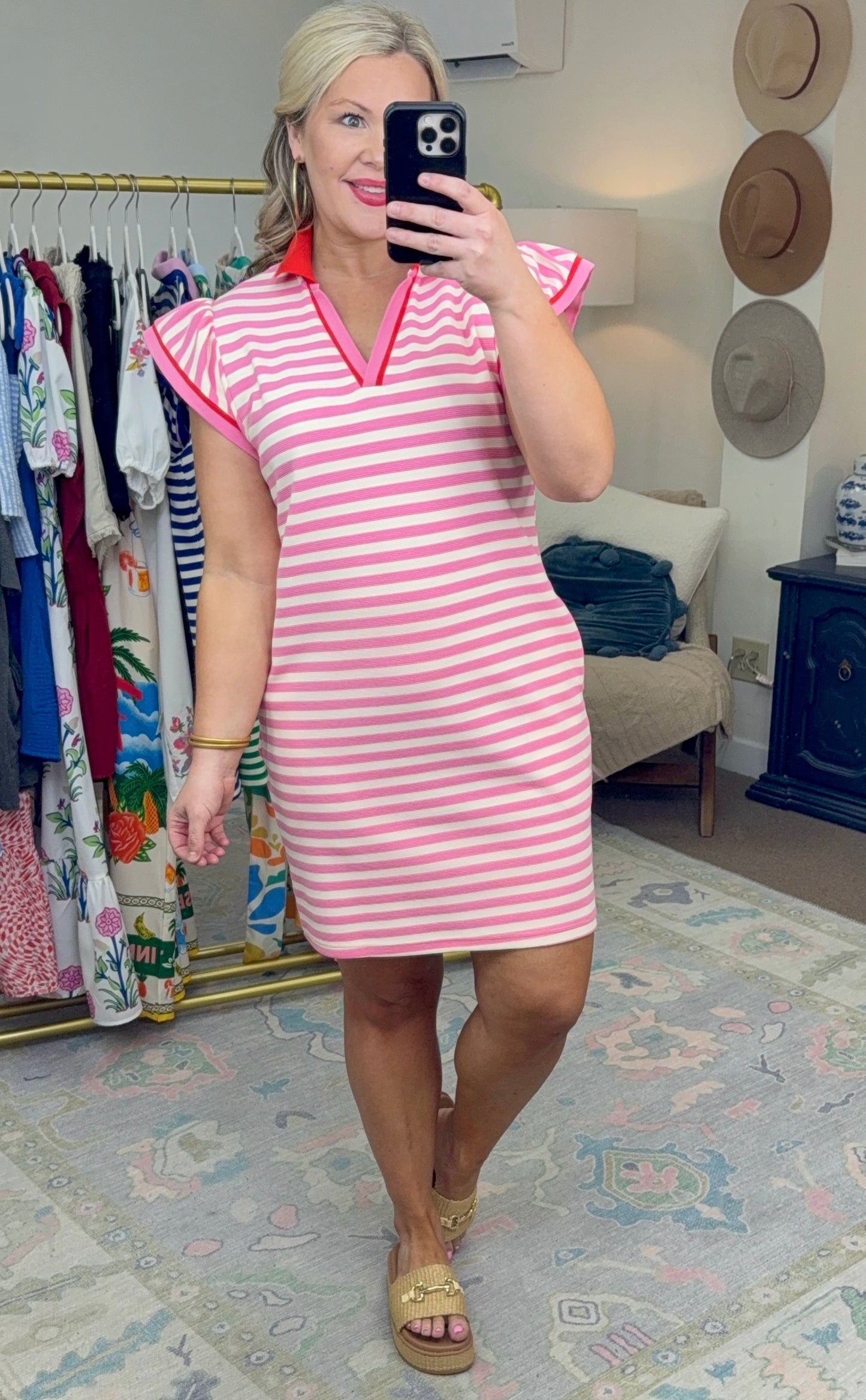 **MORE COLORS** Around Town Flutter Sleeve Shirt Dress