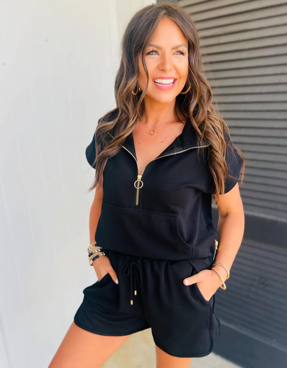 Chic Comfort Half Zip Two Piece Set