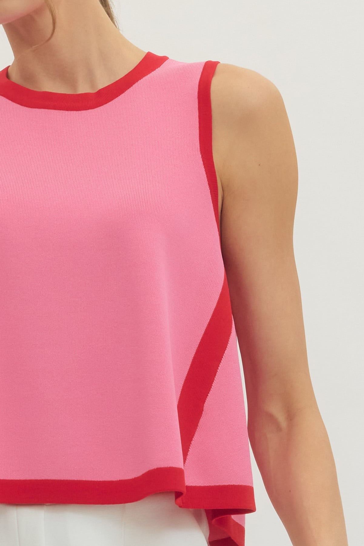 Polished Pop Contrast Swing Top