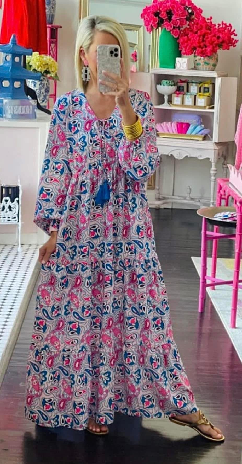 First Pick Printed Tiered Maxi Dress