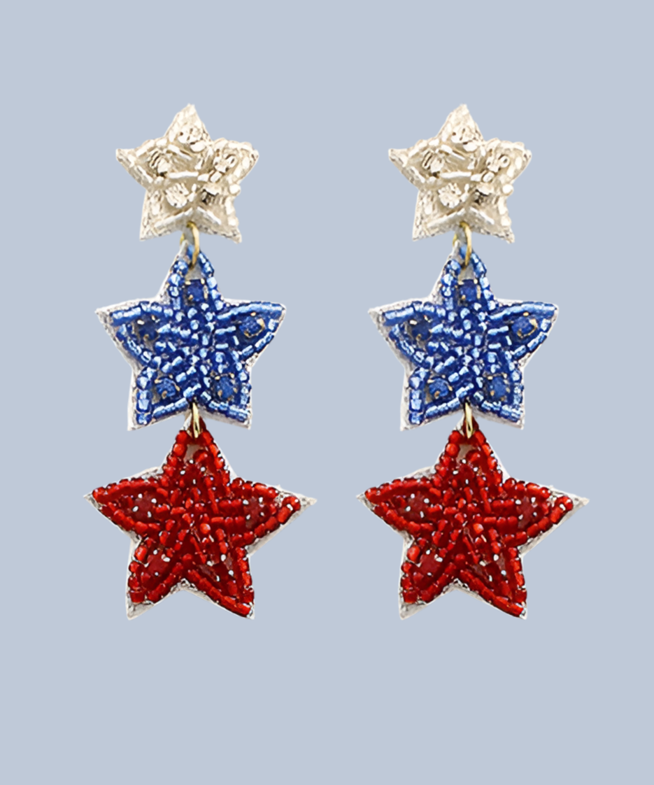 Beaded Star Stack Earrings