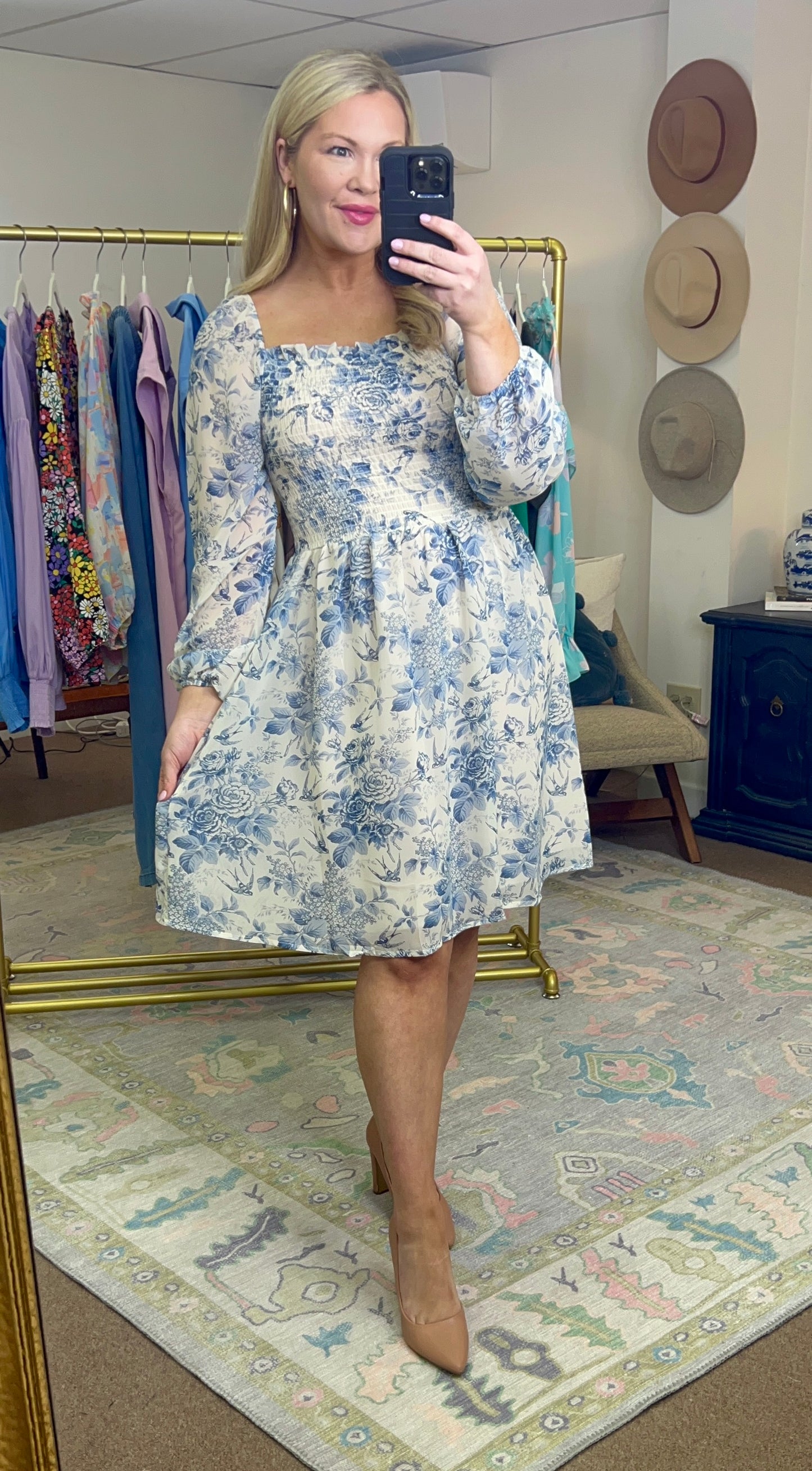 Grand Millennial Floral Smocked Dress