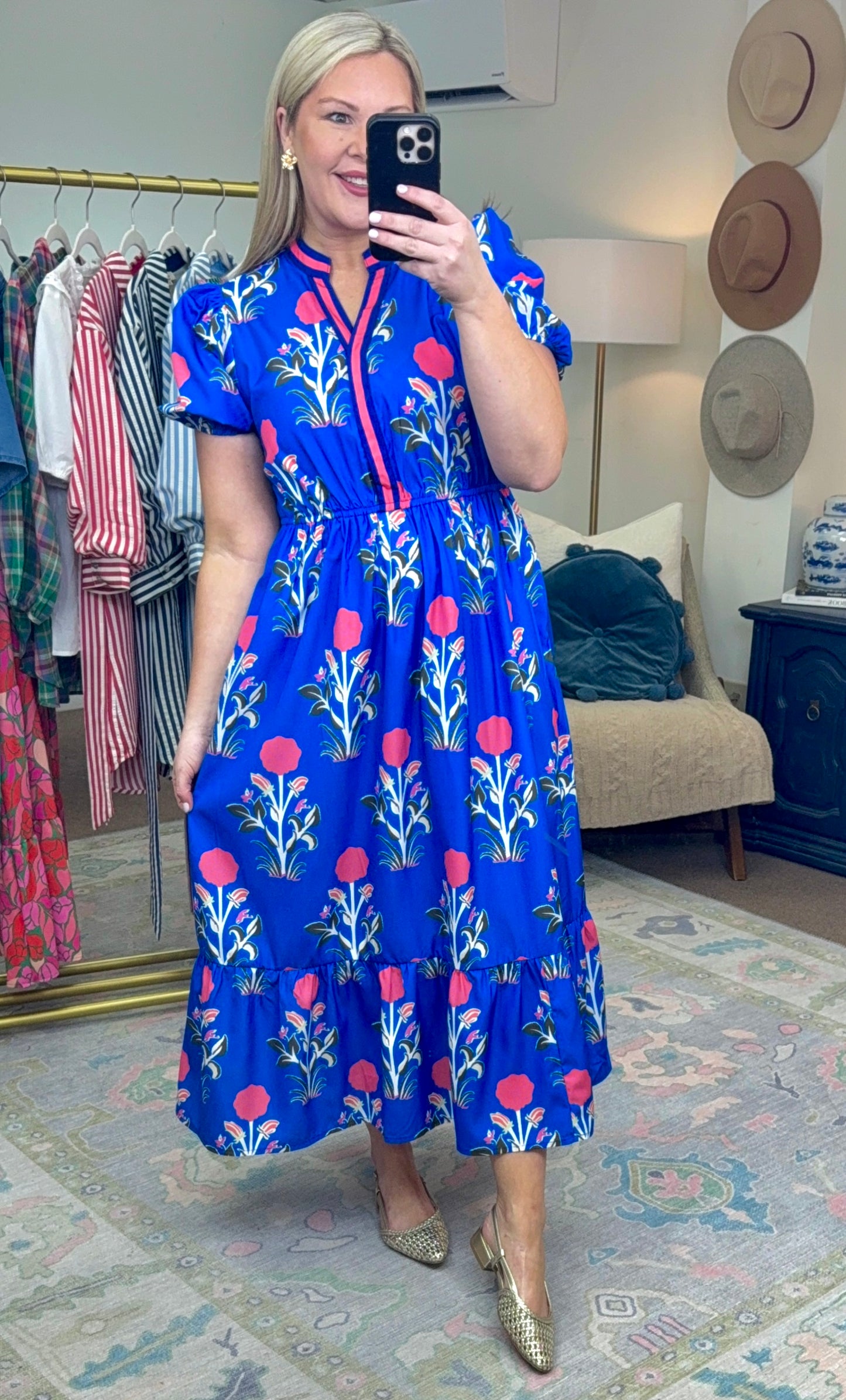 **MORE COLORS** Heart’s Content Printed Puff Sleeve Dress