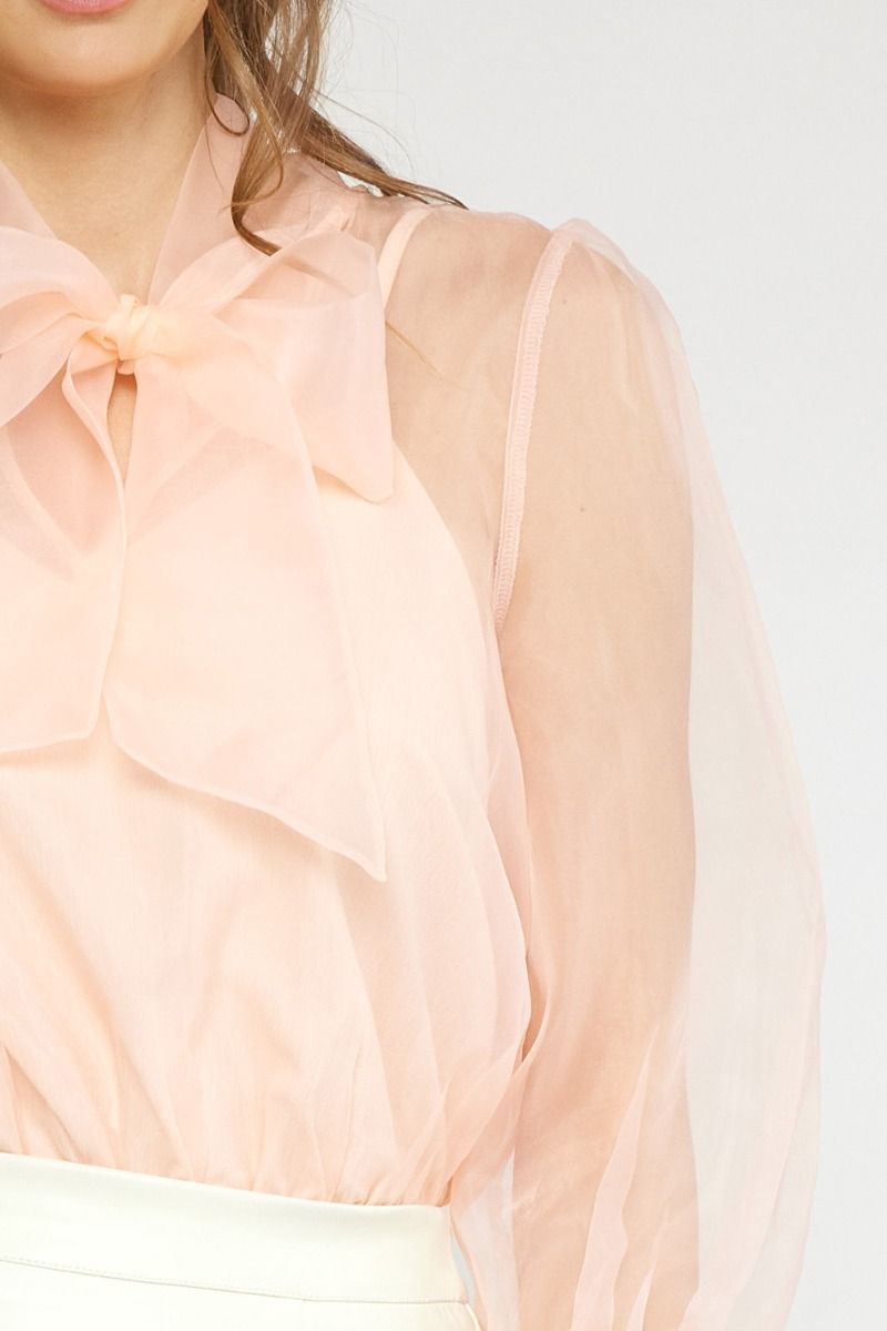 Lady Like That Organza Bow Bodysuit