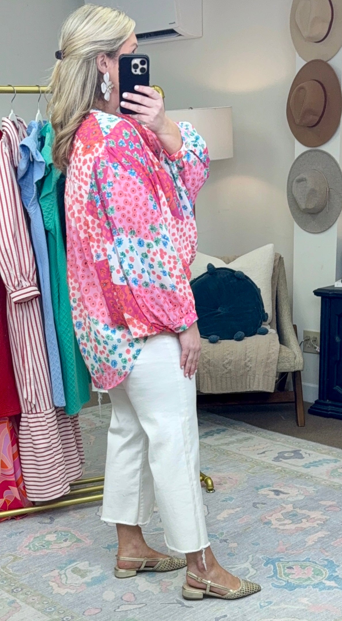 Floral Boho Patchwork Blouse
